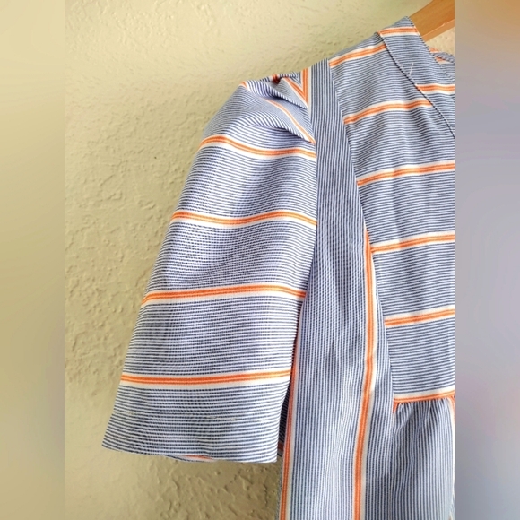 Davi & Dani Blue And Orange Tiered Babydoll Dress - Picture 5 of 7